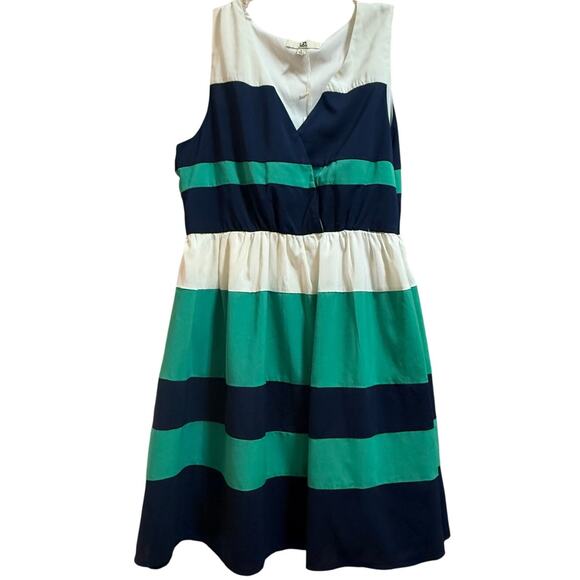 Ya Los Angeles Striped Sleeveless Mini Dress - Size Large - NWT - Picture 1 of 8